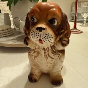 Charming Brown and White Spaniel Dog Figurine